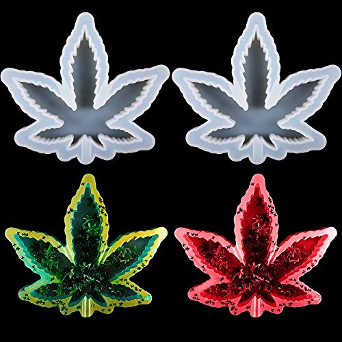 2 Pieces Maple Leaf Silicone Resin Mold, Large Leaf Tray Casting Mold For Diy Coasters, Soap Dish, Home Decoration, Thanksgiving Fall Decoration