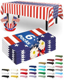 4th July Plastic Table Cloth Disposable 6 Pack, 54 x 108 Inch