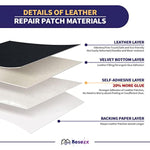 Leather Repair Patch Tape Kit, Self Adhesive Leather Repair For Furniture, Couch, Sofa, Car Seats,Office Chair,Vinyl Repair Kit.30Inx16In