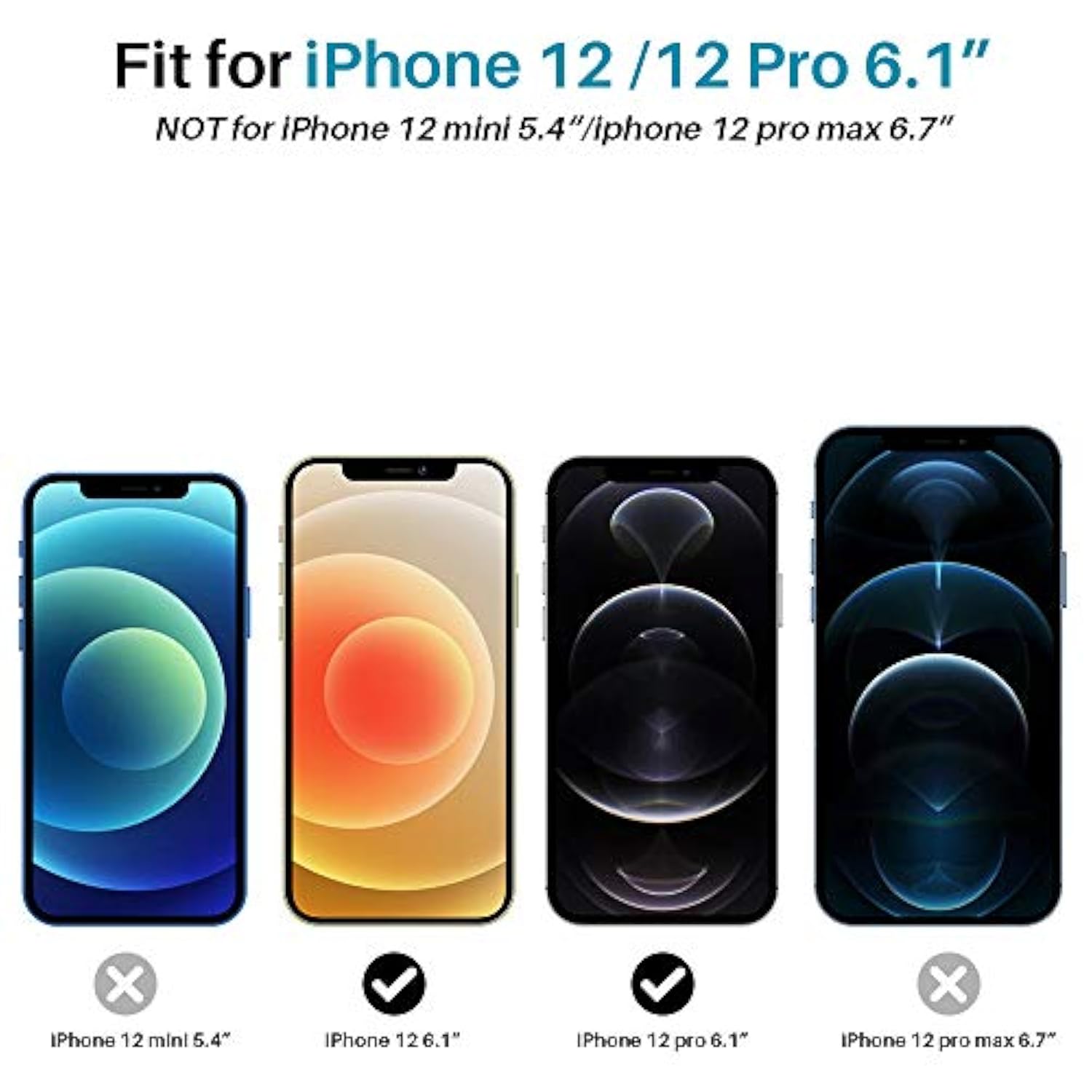 2 Pack L?k Privacy Screen Protector Designed For Iphone 12 And Iphone 12 Pro 5G 6.1 Inch Tempered Glass High Clear, Case Friendly, Come With Installation Tray -Black