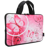 9.7 10 10.1 10.2 Inch Neoprene Tablet Bag Carring Case Sleeve Cover With Handle For 9.7 To 10.2 Inch Laptops/Notebook/Ebooks/Kids Tablet/Apple Ipad Pink Butterfly Icb10-10