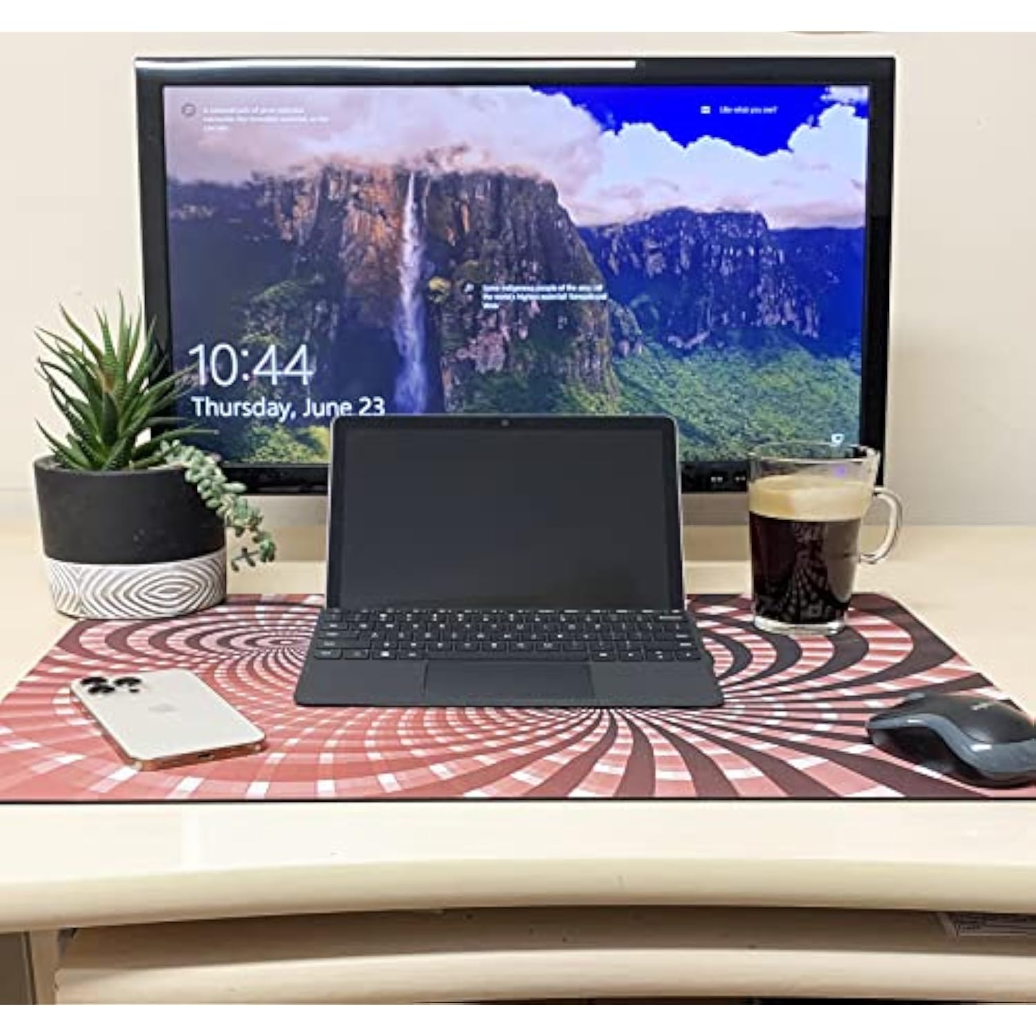 3dRose - Green Gingham - Desk Pad Place Mat - (dpd-56173-1)