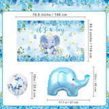 Elephant Baby Shower Decorations Banner, It'S A Boy Backdrop, Foil & Latex Balloons, Mommy To Be Sash, Cake & Cupcake Toppers, Honeycomb Centerpieces, Hanging Swirls For Boy Baby Shower Decorations