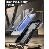 Spartan Case For Galaxy S25 6.2", [Slide Camera Cover] [Screen Protector Works With Fingerprint Id] Military Grade Rugged Shockproof S25 Phone Case With Kickstand, Metallic Gun Metal
