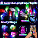 130Pcs Glow In The Dark Party Supplies For Kids Adults, Light Up Party Favors With Led Glasses, Headbands, Finger Lights, Glow Sticks, Temporary Tattoos, Neon Face Body Paint For Halloween, Birthdays