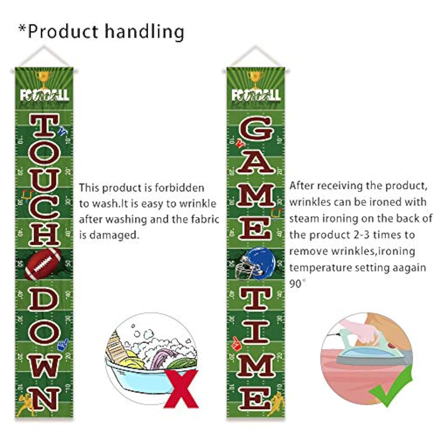 Football Welcome Porch Banner, Door Hanging Sign for Game Day Sports Parties