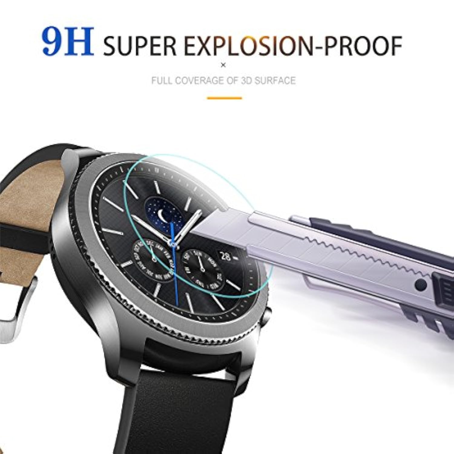 4-Pack For Samsung Gear S3 Frontier/Classic Screen Protector, 2.5D 9H Hardness Ultra-Thin Tempered Glass Screen Protective Film [Anti-Scratch]