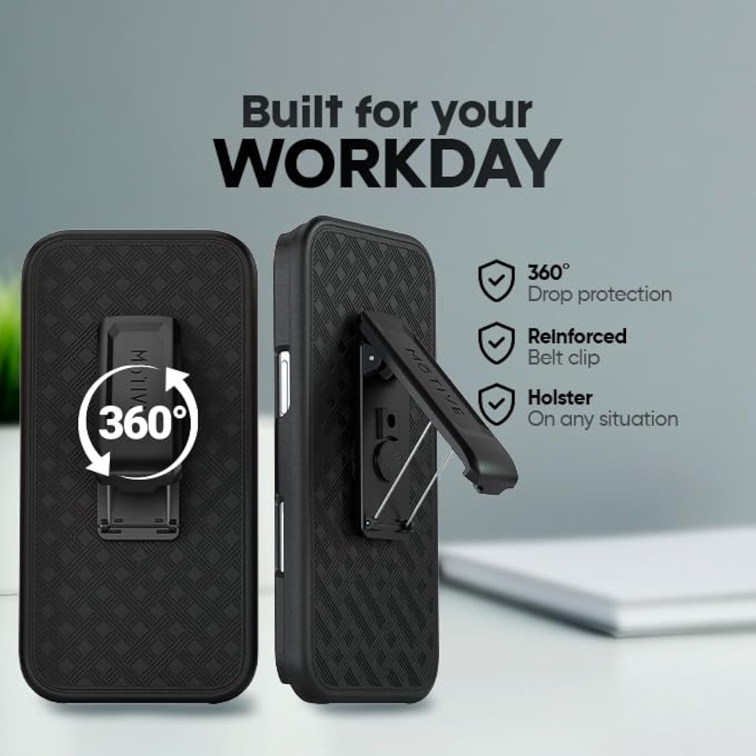 For Iphone 17 Pro Holster Case, Belt Clip Case For Iphone 17 Pro, Shell Holster Combo I Phone 17 Pro, Slim Rugged Drop Shockproof Protective Cover With Kickstand (6.3") | Ranger V1 Series