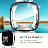 [4Pack] For Fitbit Sense 2 /Versa 4 Screen Protector Case, Full Around Electroplate Soft Tpu Bumper Around Protective Case Cover For Fitbit Sense 2/Versa 4 Smartwatch(Black+Black+Black+Black)