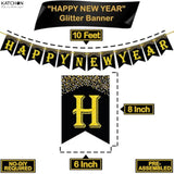 5 Pcs 2026 New Year Banner & Gold Balloons 10ft Party Set