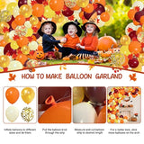 141PCS Fall Balloon Arch Kit with Orange Burgundy Balloons for Thanksgiving Party