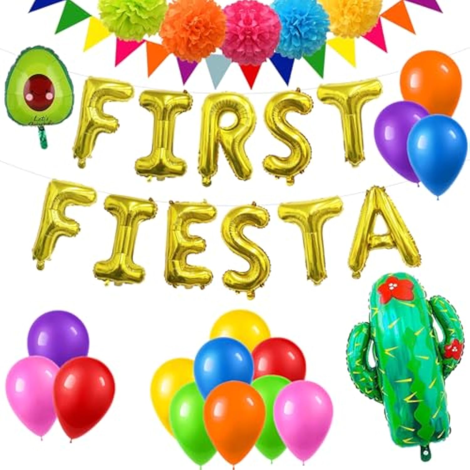 First Fiesta Birthday Decorations First Fiesta Balloons Mexican Party Supplies Decorations Packages 1St Birthday Party Supplies First Fiesta Party Supplies Cactus Balloons Cinco De Mayo