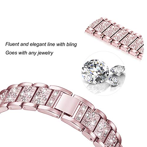 Bling Bands Compatible with Apple Watch Band 42mm/41mm/40mm Iwatch Series 11/10/9/8/7/6/SE/5/4/3/2/1, Women Metal Rhinestone Dressy Replacement
