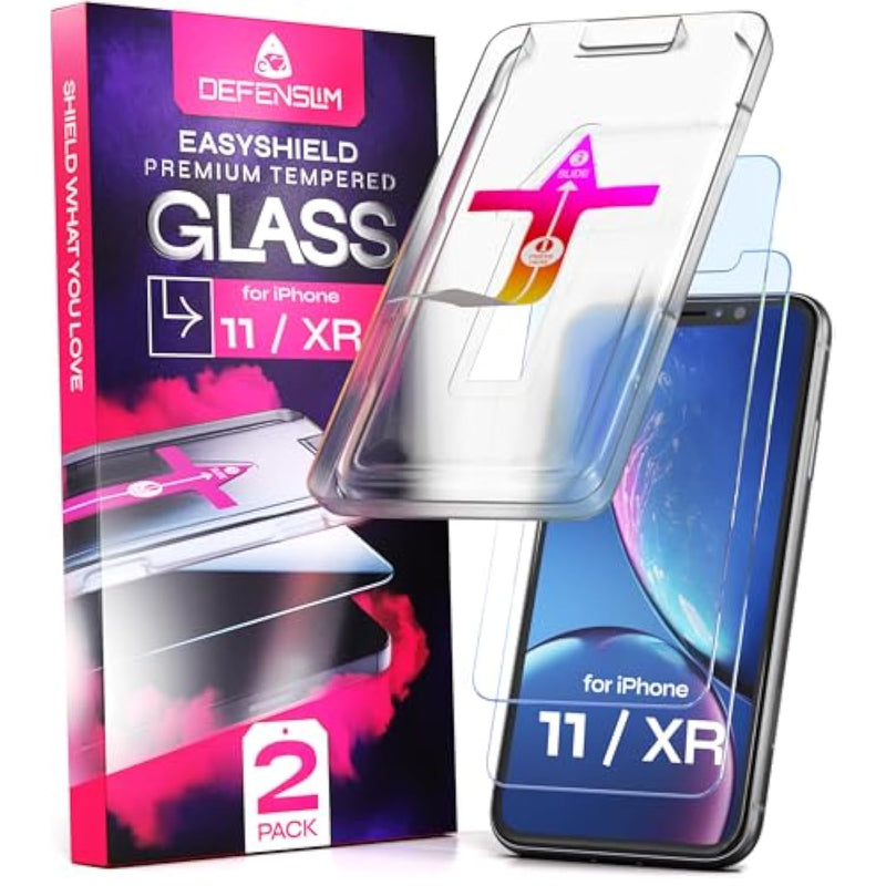Screen Protector Compatible With Iphone 11 / Xr (2Pack), Easy Auto-Align Install Kit, 6.1" Tempered Glass, 9H Hardness, Ultra Hd Clear, Case Friendly, Easyshield