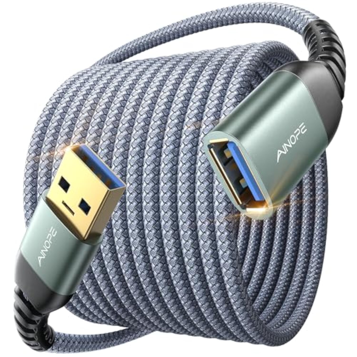 USB 3.0 Extension Cable, Male to Female 10FT, High-Speed for Webcam, Printer