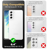 For Samsung Galaxy S21 Fe Case, [Built In Screen Protector And Kickstand] Heavy Duty Military Grade Protection Shockproof Protective Cover For Samsung Galaxy S21 Fe 5G, 6.4 Inch Black