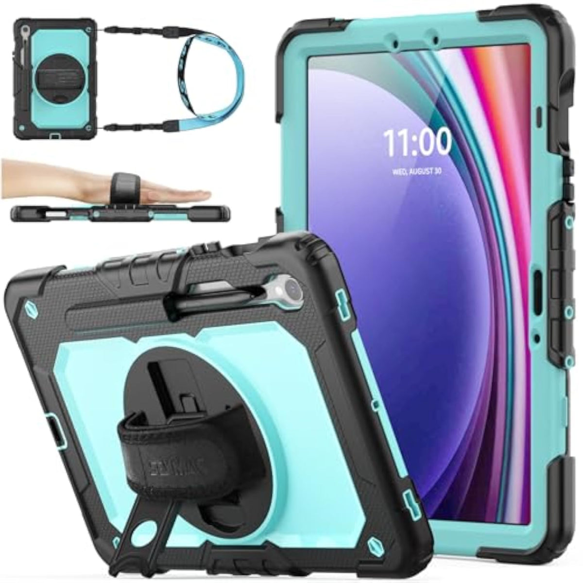 Samsung Galaxy Tab S10 Lite, S10 FE, S9 FE 5G, S9 Tablet Case with Screen Protector and 360 Rotate Stand