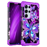For Galaxy S25 Ultra 5G Case,Glow In The Dark Three Layer Heavy Duty Shockproof Full Protection Hard Plastic Bumper+Soft Silicone Protective Case For Samsung Galaxy S25 Ultra 6.9 Inch,Dark