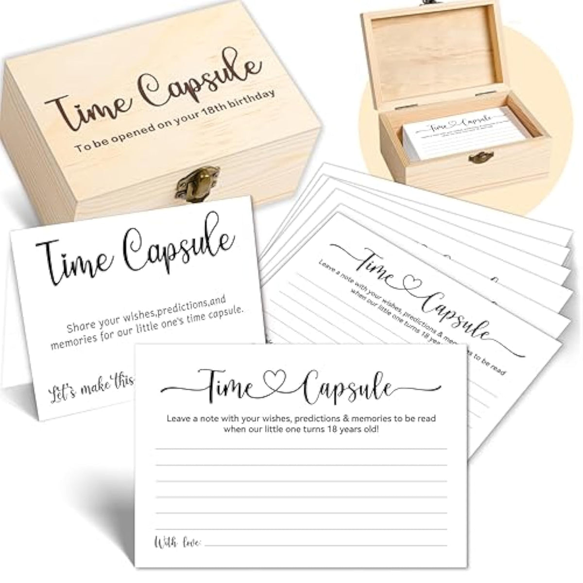 Time Capsule Box 1St Birthday Girl Gifts, 50Pcs Advice And Wishes Cards And Wooden Keepsake Box For First Birthday Games, Berry Fairy First Birthday Decorations