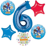 Anagram Sonic 6th Birthday Party Supplies Video Gamers Hedgehog Foil Balloon Bouquet Decorations 6pc