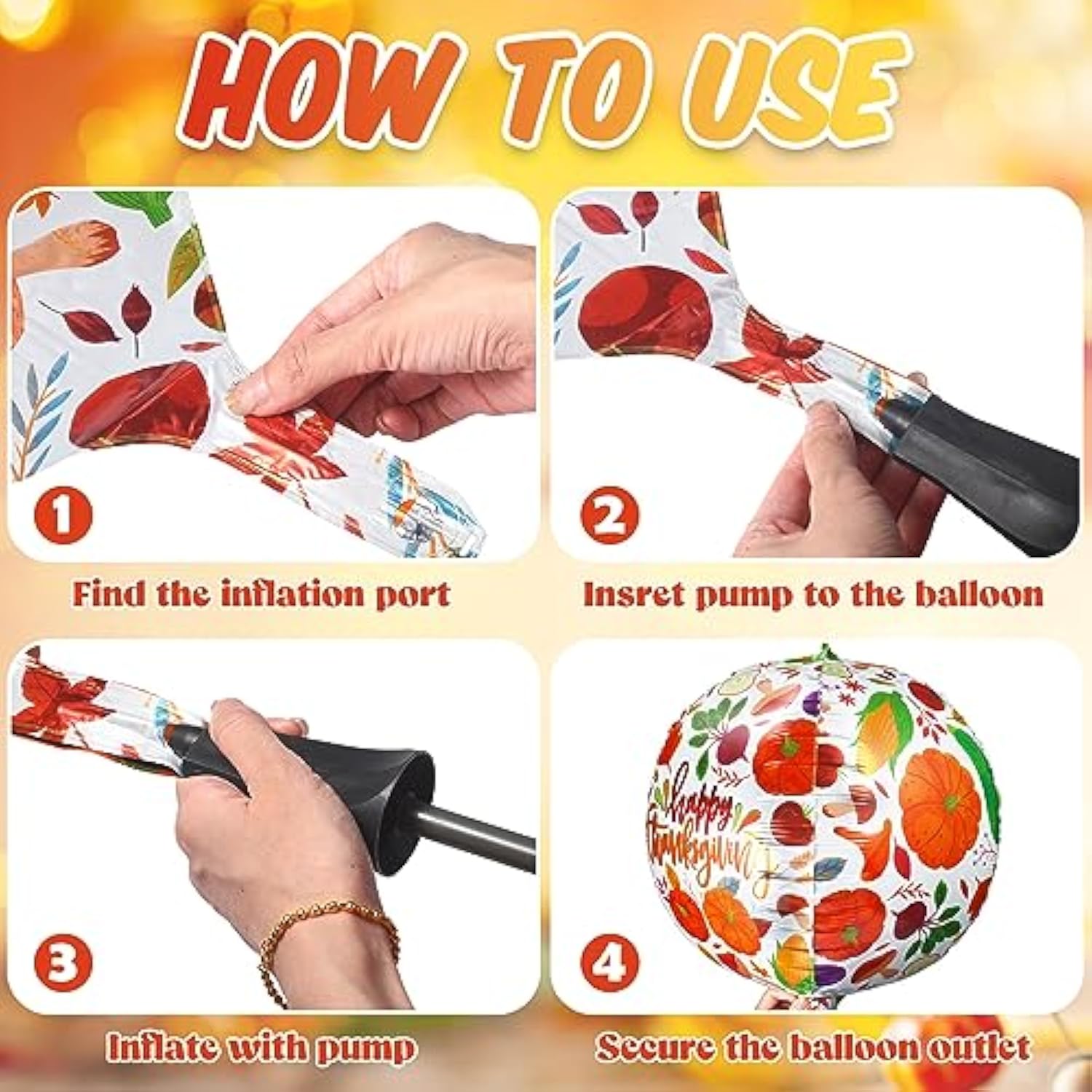 Thanksgiving Balloons 18Pcs 22Inch Pumpkin Turkey Maple Leaf Foil Balloons for Fall Party Decor