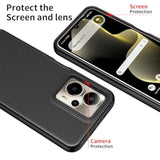 For Cricket Outlast 5G 2024/At&T Motivate Pro 5G Case With Tempered Glass Screen Protector,Dual Layer Heavy Duty Shockproof Protection (Cricket Outlast 5G 2024,Black)