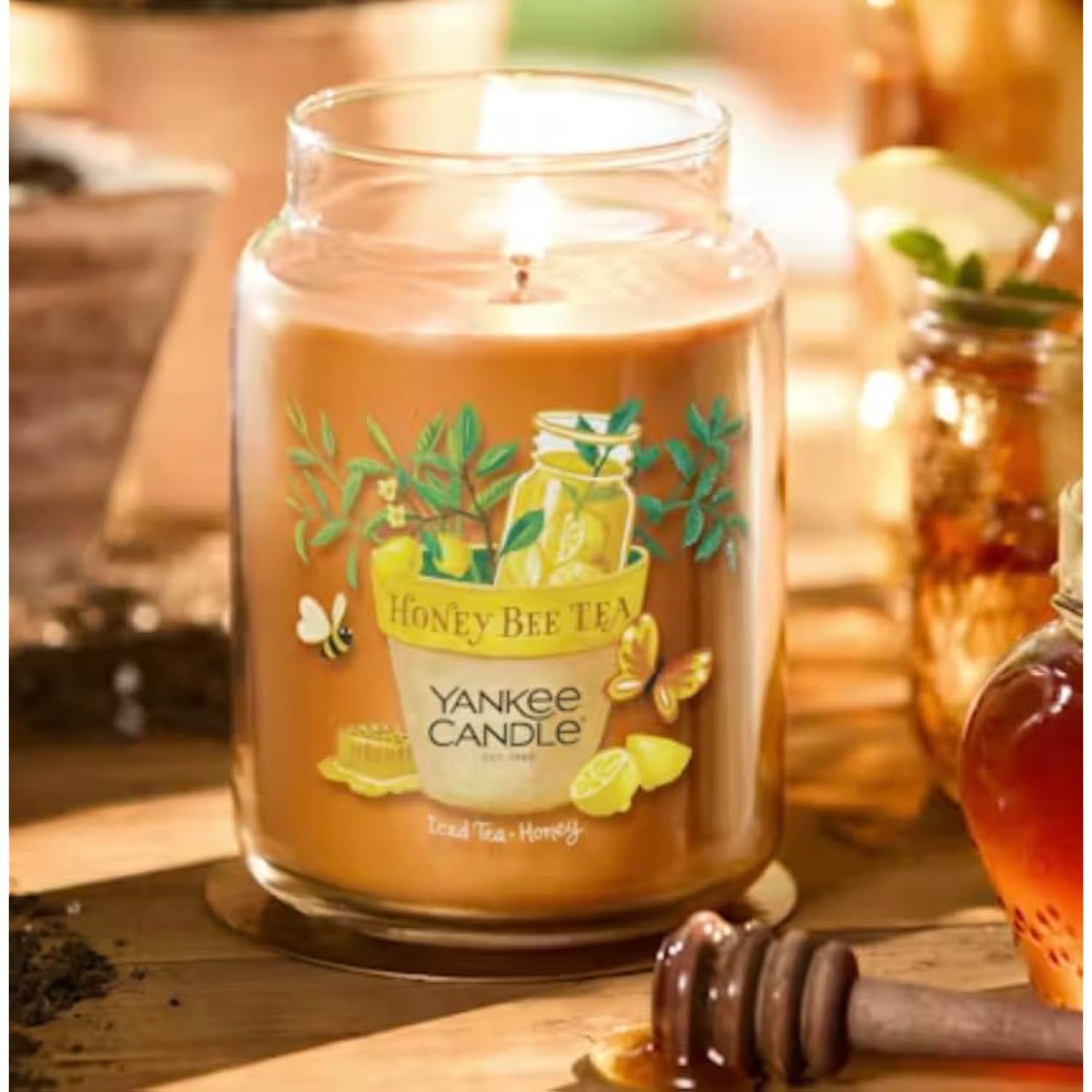 Yankee Candle Into The Garden - Honey Bee Tea (Iced Tea * Honey) Large Classic Jar Candle