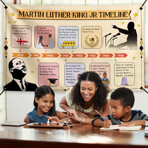 Martin Luther King Banner MLK Day Backdrop Sign African American Decor Martin Luther King Jr.Decorations for Home Party