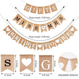 3 Pc Rustic Burlap Bridal Shower Decor Set Black Bunting Banner & Gifts