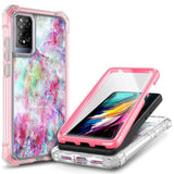 Designed For Tcl 50 Xe 5G Phone Case, 50 Xe Nxtpaper 5G Case With Screen Protector, [Raised Corners Drop Protection] Full-Body Protective Shockproof Rugged Bumper Cover (Marble Fantasy)