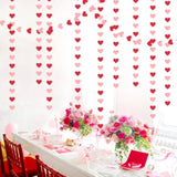 Galentines Red Pink Valentines Party-Decorations - 52Ft Heart Garland Streamers Paper Banner,Proposal Anniversary Romantic Birthday Baby Shower Rustic Wedding Hanging Ornaments Decor