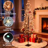 4.9 Ft Christmas Outdoor Artificial Tree With Lights - 216 Led Pre Lit Christmas Decoration Tree Lights With Timer,Includes 27 Led Flashing Bulb,For Holiday Displays (Warm White)