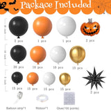 Halloween Balloon Garland Arch Kit - Burnt Orange, Black, Gold & Pumpkin Skull Balloons