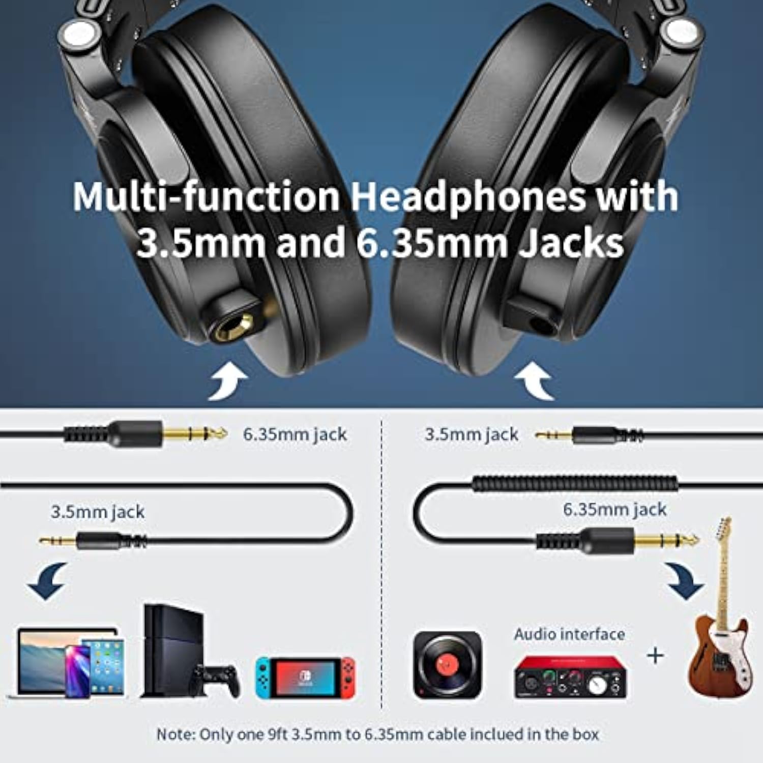 A71 Hi-Res Studio Recording Headphones - Wired Over Ear Headphones With Sharep