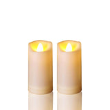 Battery Operated Plastic Flameless Led Pillar Candle With Cycling Timer, Realistic Flickering Electric Light For Indoor Outdoor Bookshelf Wedding Dinner Party Centerpiece Fireplace Decor 2 Pack
