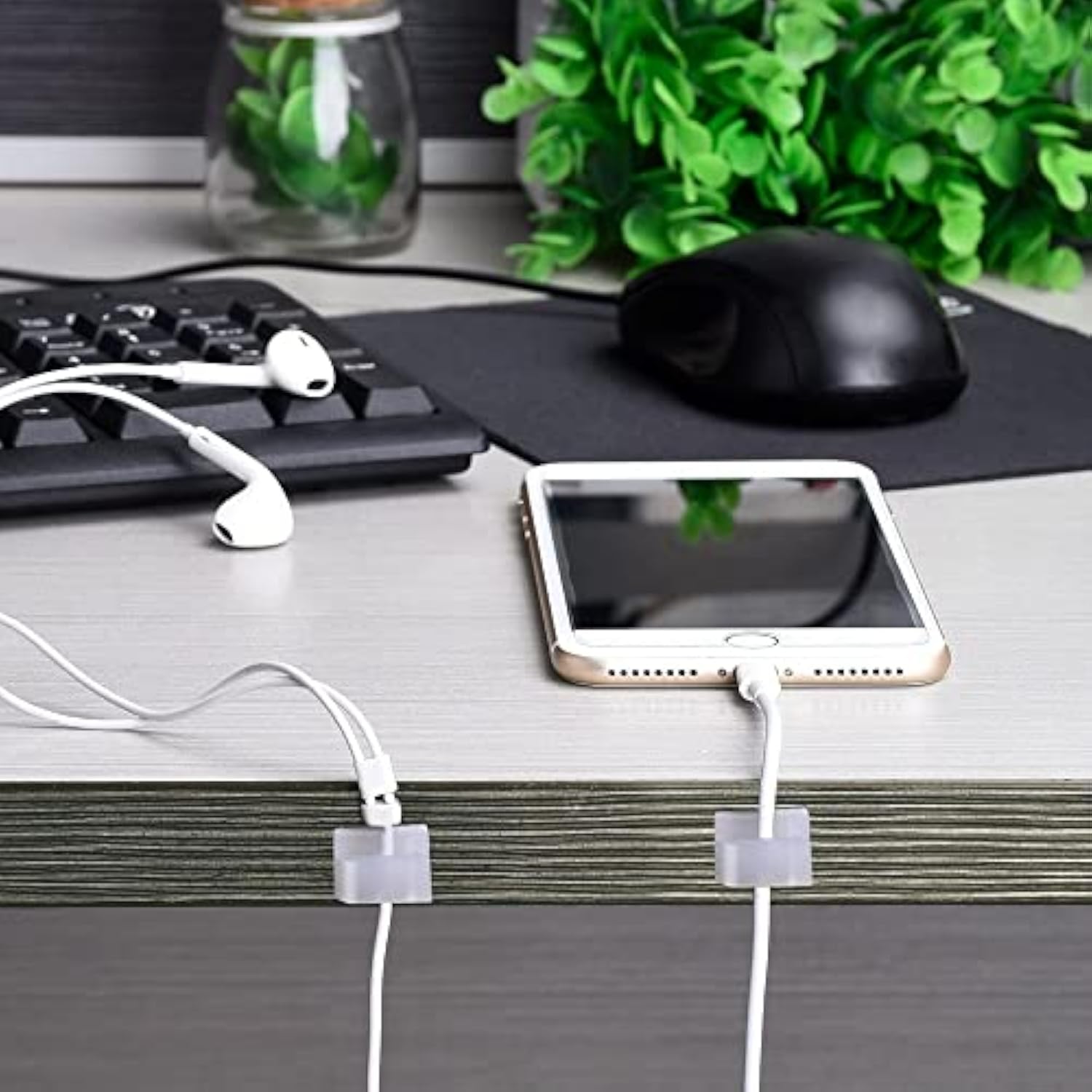 100 Pcs Christmas Light Clips Adhesive Hooks For Outdoor String Cable Wire Clips Adhesive Wire Management Cord Holder For The Wall, Under Desk, Car, Home And Office(Small, White)