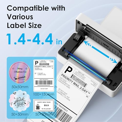 Shipping Thermal Label Printer, 4X6 Portable Label Printer, Bluetooth Label Maker For Small Business, Support Iphone,Android,Windows,Mac,Chromebook,Works With Usps, Etsy,Shopify&More, White
