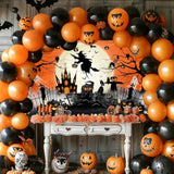 Halloween Backdrop 6x3.6ft Orange Moon Graveyard Castle Witch Scary Photo Party Decor