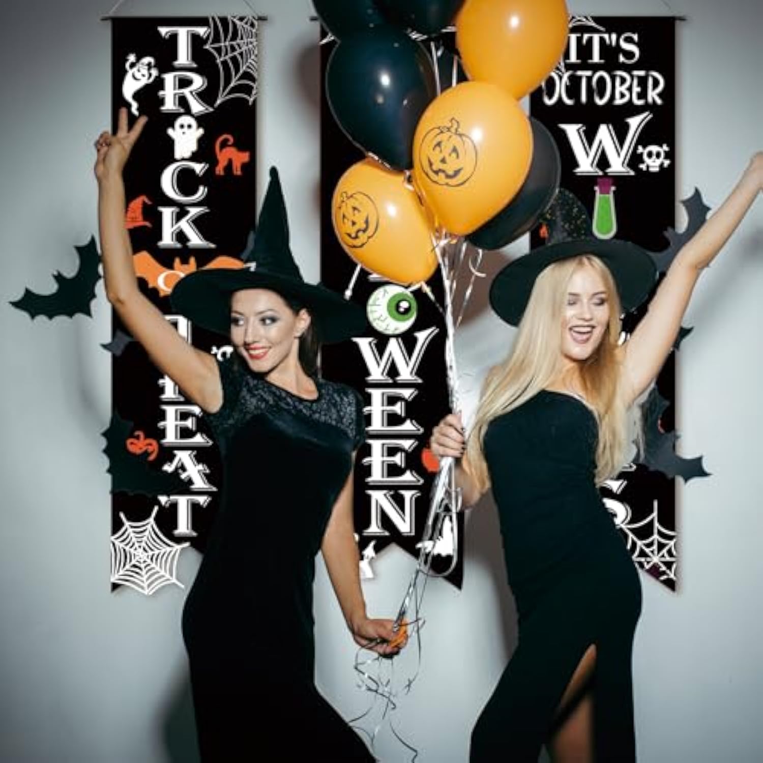 Halloween Banner Set: Trick or Treat, Witches Porch Decor