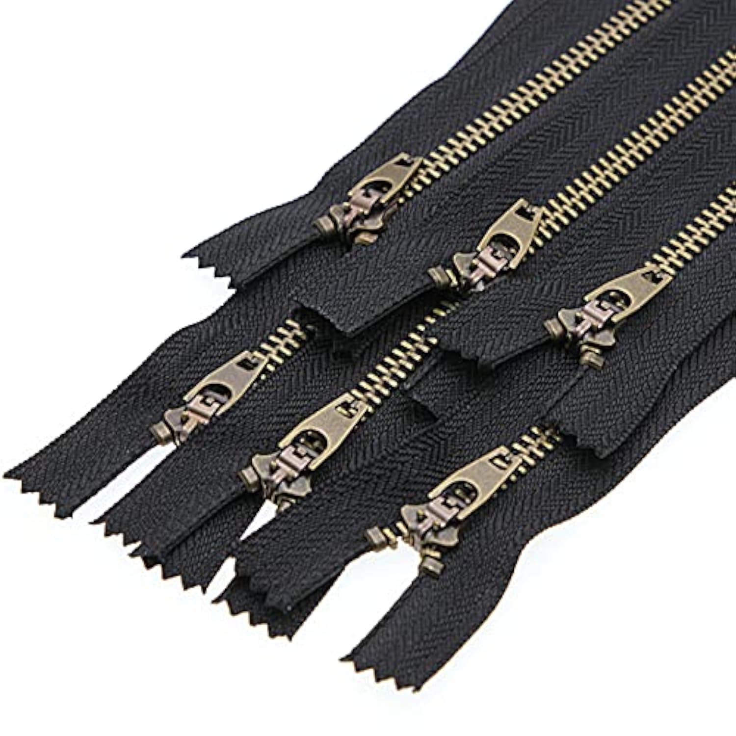 4# Black Brass Zipper 5 Inch Jeans Zippers 12.7 Cm Close End Metal Zip