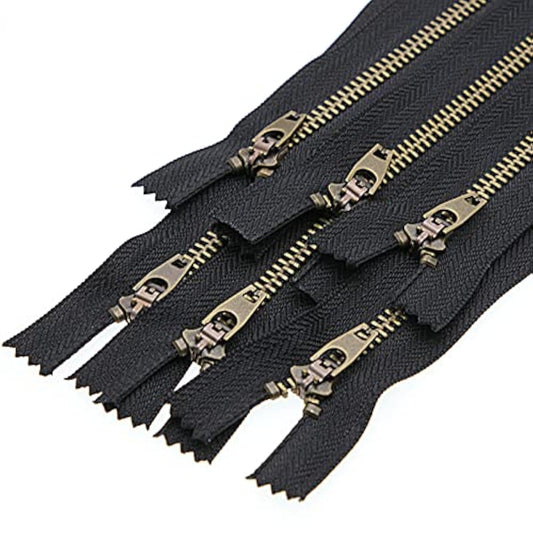 4# Black Brass Zipper 5 Inch Jeans Zippers 12.7 Cm Close End Metal Zip