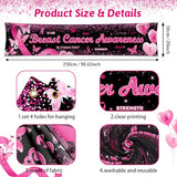 Breast Cancer Awareness Banner Backdrop October Breast Cancer Month Decorations Black Ribbon Party Banner Butterfly Love Hope Faith Strength Party Charity Activities Fundraising 98.4x19.6inch