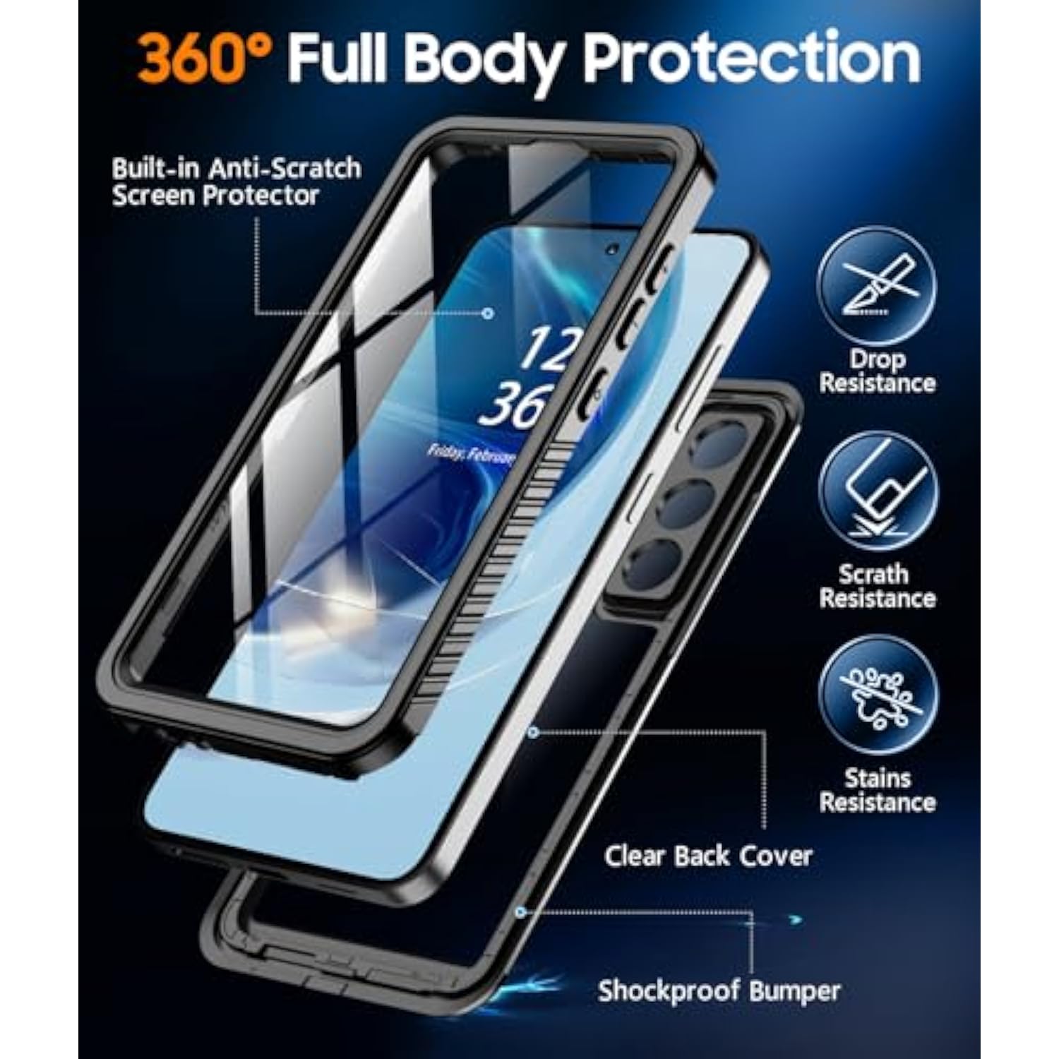 For Samsung Galaxy S25 Case Waterproof [Fit For Magsafe], [Built-In Screen Protector & Lens Protector] [Ip68 Underwater] 360° Full Body 12Ft Grade Shockproof Phone Case For S25 6.2"