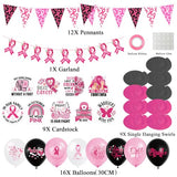 Breast Cancer Awareness Decorations, Pink Ribbon Balloons Black Pink