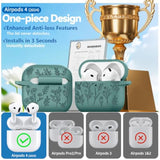 For Airpods 4 Case, Flower Engraved Cases For Apple Airpods 4Th Generation 2024, Soft Silicone Cover For Women Girly With 3-In-1 Cleaning Kit & Keychain, Anti-Scratch, Shockproof