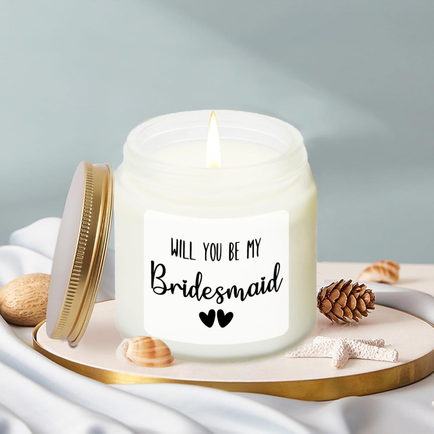 Bridesmaid Gifts Scented Candle Lavender - Matron Of Honor Gift For Bridesmaids Matron Of Honour Proposal Gifts Maid Of Honor Proposal Gift Soy Candle 4Oz