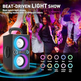 Bluetooth Speakers, 80W(Peak) Wireless Tws Portable Bluetooth Speaker, Beat-Driven Lights, 100Db Loud Stereo Speaker With Bassup, Speakers With Subwoofer For Outdoor, Party, Camping