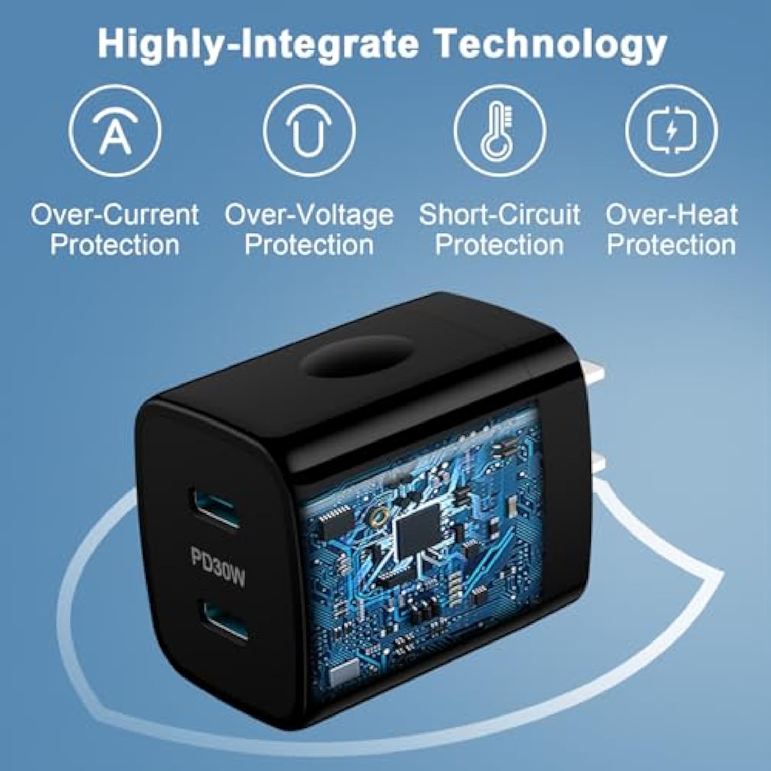 Fast Charger Block 30W 2 Port Usb C Wall Plug Adapter For Moto G Stylus 5G 2025 Razr+ 2025 Razr 60 Ultra Edge 2025 G Power 2025,Samsung Galaxy A17/S25 Ultra/A16/A15/A35/S24Fe/A54,Iphone 16,Pixel 10 9A