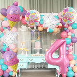 Pink Ice Cream Number 4 Balloon Ice Cream Theme Party Decor