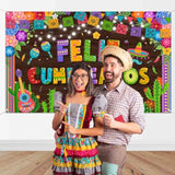 Feliz Cumpleaños Banner Fiesta Birthday Backdrop Party Decoration